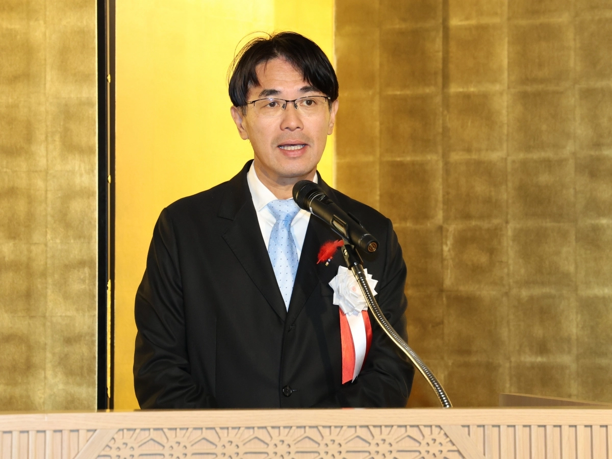 일본 나라현 야마시타 마코토 지사가 인사말을 하고 있다. 도 제공