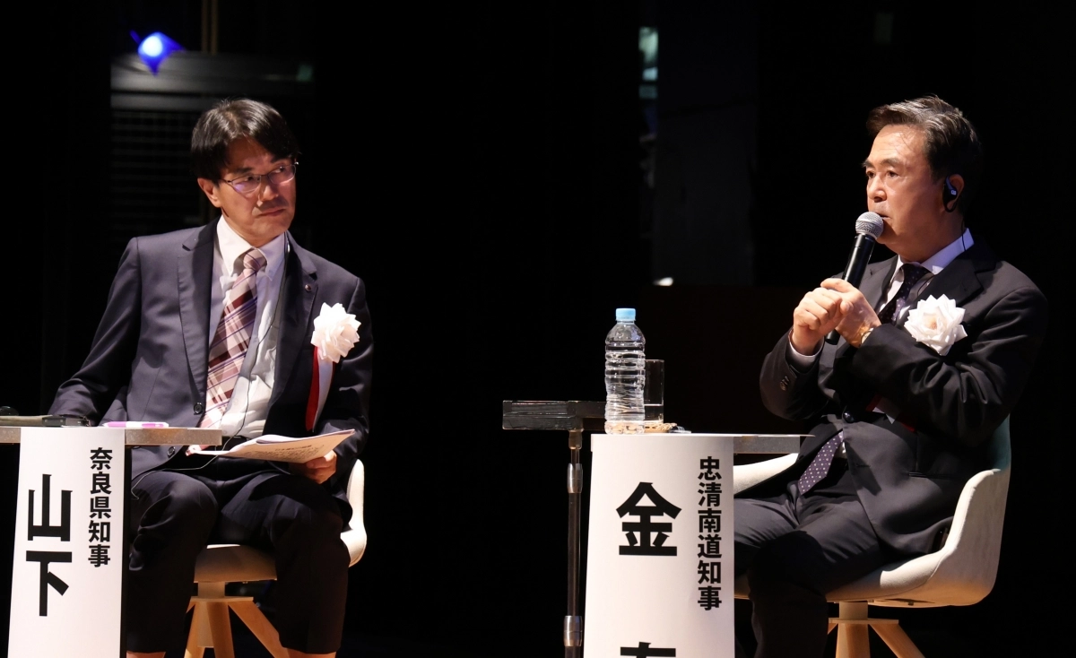 김태흠 충남지사가 한일문화 세미나에서 토론자로 참석해 발언하고 있다. 도 제공