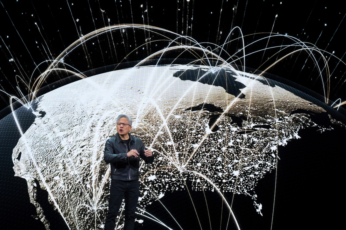 GTC에서 기조연설하는 젠슨황