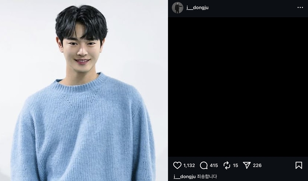 배우 장동주(왼쪽)와 그가 인스타그램에 올린 게시물. 인스타그램 캡처