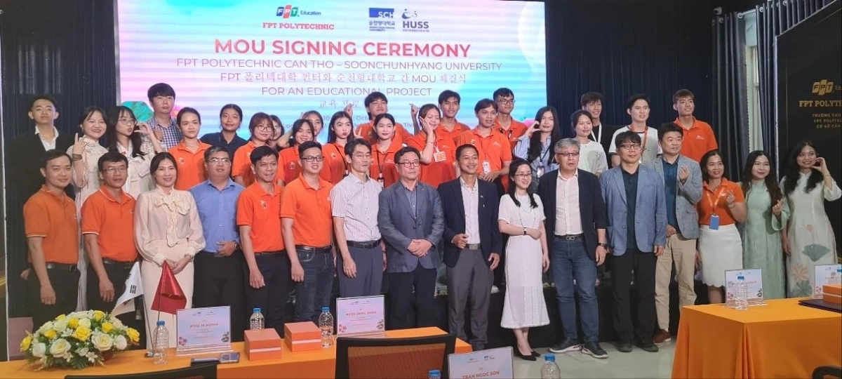베트남 FPT 폴리텍대학교( FPT Polytechnic College)에서 업무협약식이 열리고 있다. 선문대 제공