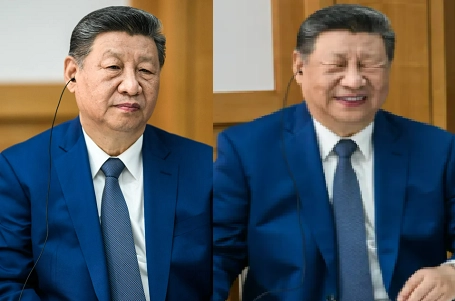 시진핑 중국 국가주석이 지난달 30일 도널드 트럼프 미국 대통령과의 정상회담 도중 급격한 표정 변화를 보이고 있다. 백악관 홈페이지 캡처