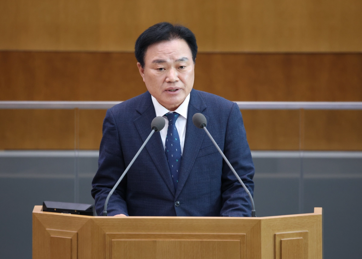 김종배 의원이 제387회 정례회 제2차 본회의에서 5분 자유발언을 하고 있다.(사진=경기도의회)