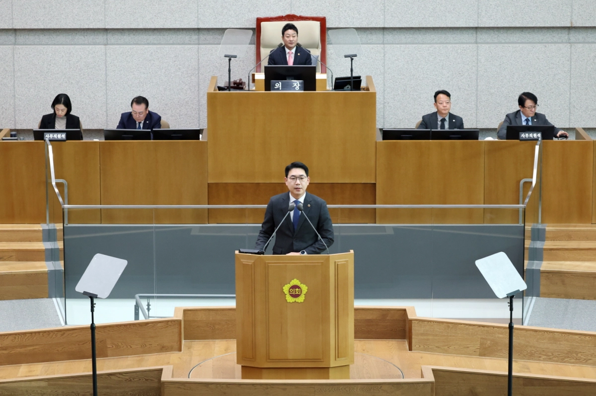 문승호 의원이 11월 6일 제387회 정례회 제3차 본회의에서 5분 자유발언을 하고 있다.(사진=경기도의회)