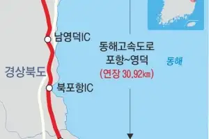 포항~영덕 31㎞ 19분만에 간다…왕복 4차선 고속도로 오늘 개통
