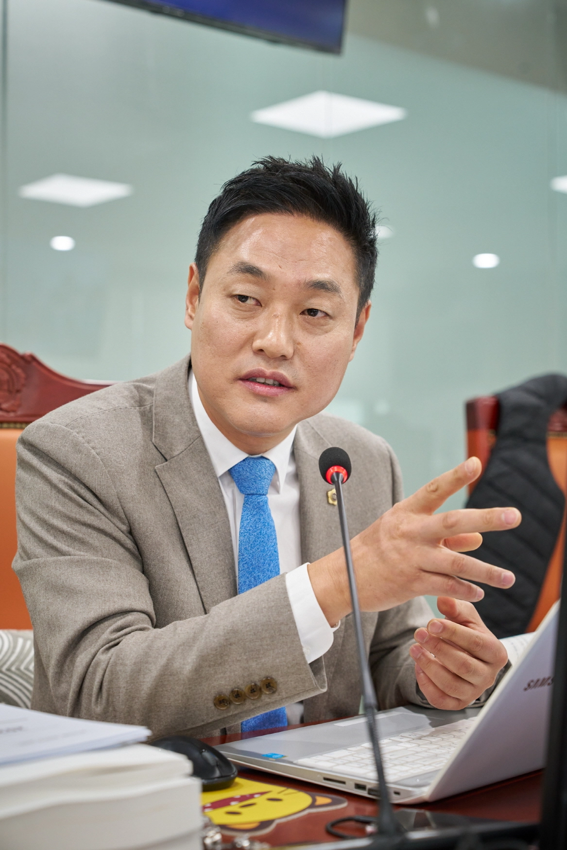 오석규 의원이 7일 열린 문화체육관광위원회 행정사무감사에서 질의하고 있다.(사진=경기도의회)