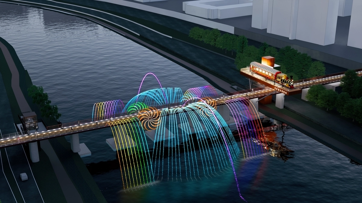 서울 노원구 경춘철교 전망대 야간 경관 조감도.   노원구 제공