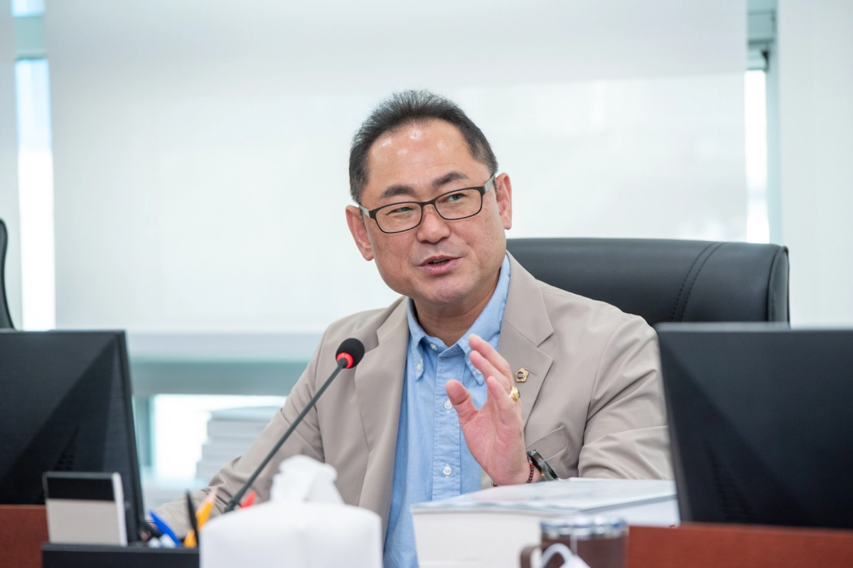 김완규 의원이 경기도의회 보건복지위원회 행정사무감사에서 피감기관을 상대로 질의하고 있다.(사진=경기도의회)