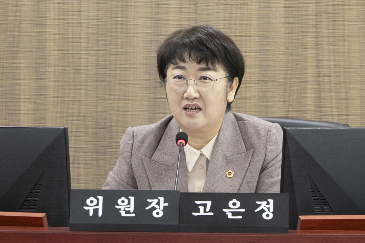 고은정 의원이 7일 제387회 정례회 경제노동위원회 사회혁신경제국 행정사무감사에서 피감기관을 상대로 질의하고 있다.(사진=경기도의회)