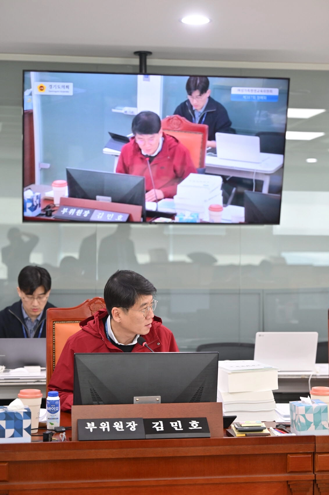 김민호 의원이 10일 열린 행정사무감사에서 피감기관을 상대로 질의하고 있다.(사진=경기도의회)