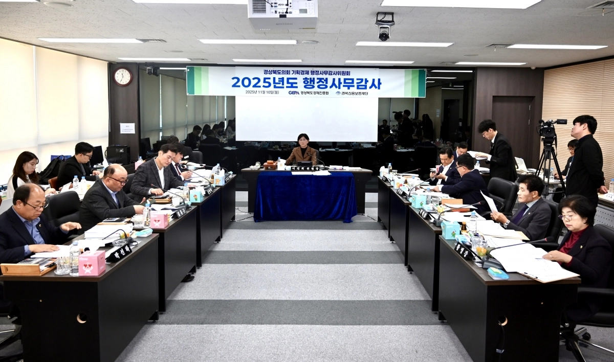 경북도의회 기획경제위원회(위원장 이선희) 2025년도 행정사무감사. 경북도의회 제공