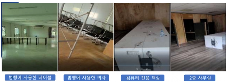 캄보디아 범죄조직이 사용한 건물 내부. 충남경찰청 제공