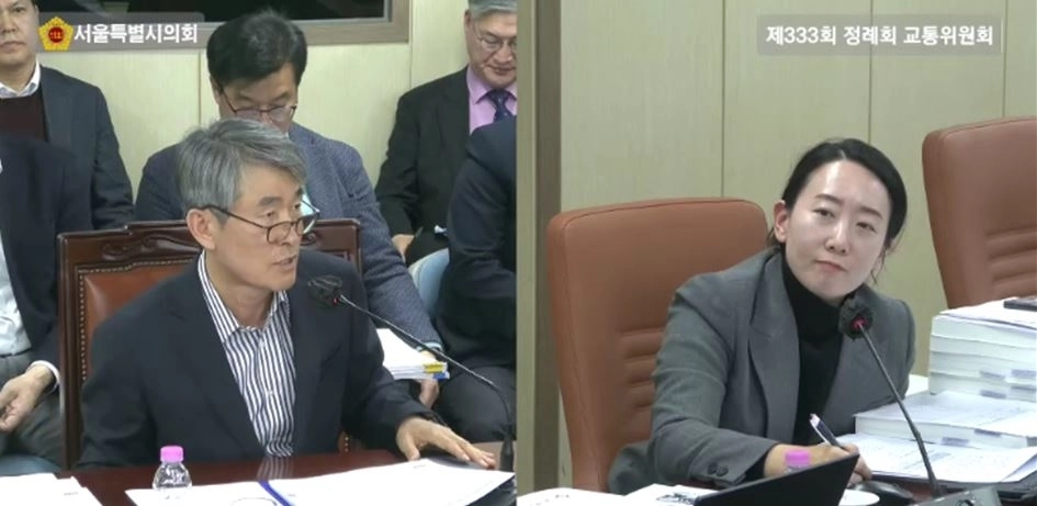 서울교통공사 백호 사장에게 질의하는 곽향기 의원