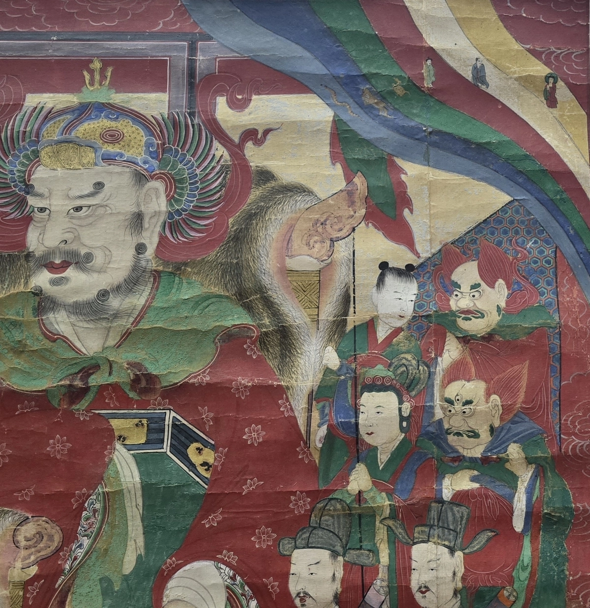 시왕도 상부 오른쪽의 모습. 육도윤회의 길이 묘사돼 있다.