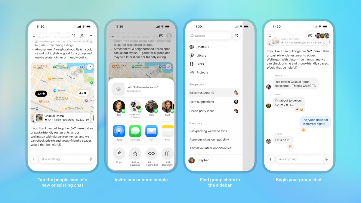 오픈AI 그룹채팅 기능