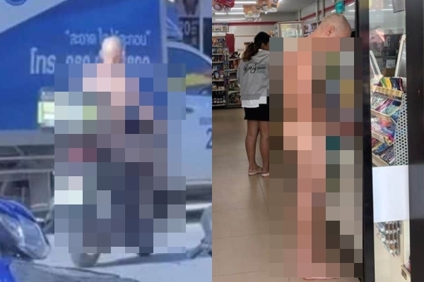 태국의 한 번화가에서 알몸으로 돌아다니던 외국인 남성이 경찰에 체포됐다. 이 남성은 태국인 여성 사이에서 낳은 딸이 있는 것으로 알려졌다. 페이스북 캡처