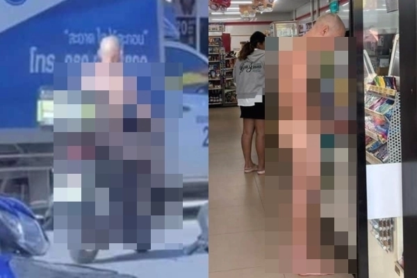 태국의 한 번화가에서 알몸으로 돌아다니던 외국인 남성이 경찰에 체포됐다. 이 남성은 태국인 여성 사이에서 낳은 딸이 있는 것으로 알려졌다. 페이스북 캡처