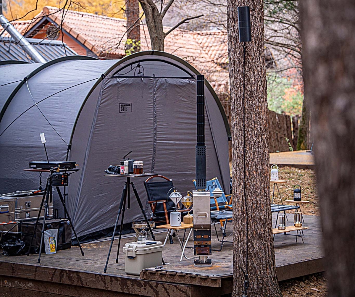 늦가을, 숲에 놓인 작은 거실