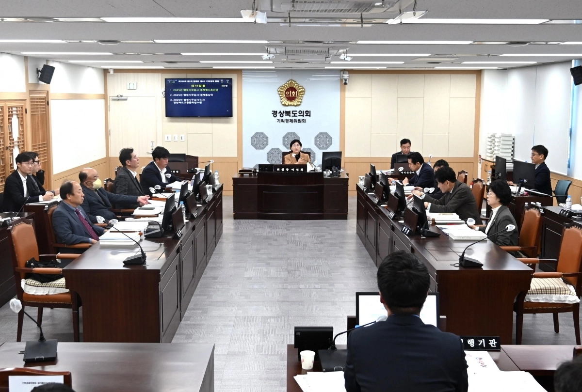 지난 17일 열린 경북도의회기획경제위원회 행정사무감사. 경북도의회 제공
