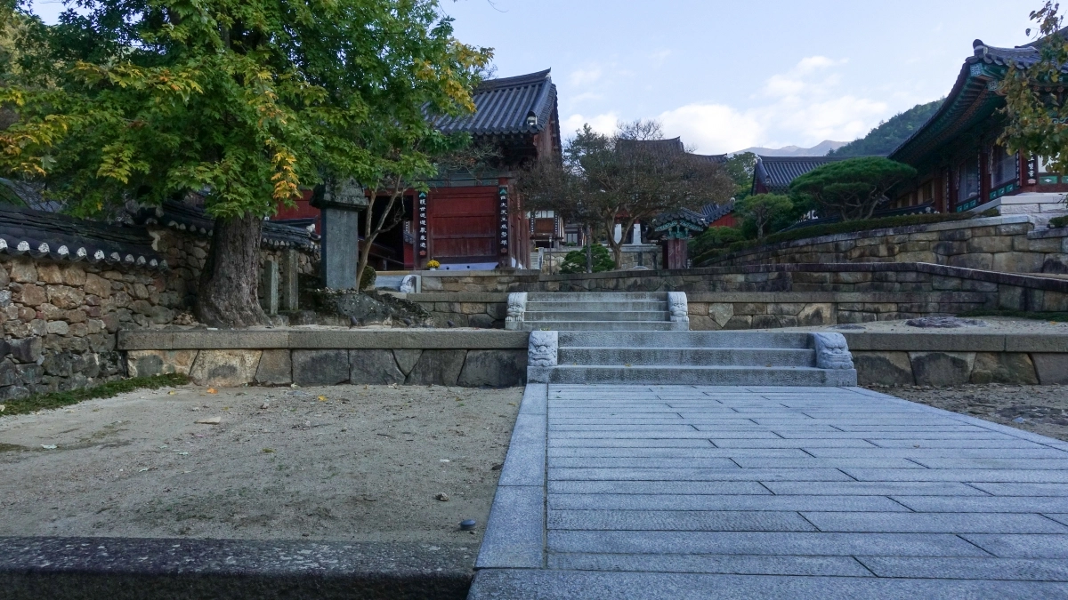 전남 구례 화엄사의 길은 곧게 뻗다 자연스럽게 조금씩 왼쪽으로 움직이며 위상이 다른 세 갈래 길로 차례차례 이어진다. 가온건축 제공