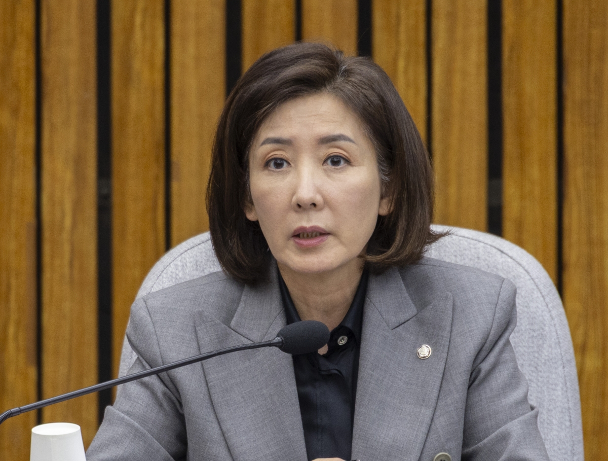 지방선거 총괄기획단 회의에서 발언하는 나경원 단장