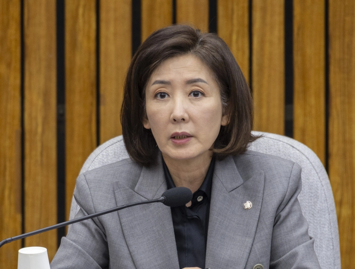 지방선거 총괄기획단 회의에서 발언하는 나경원 단장