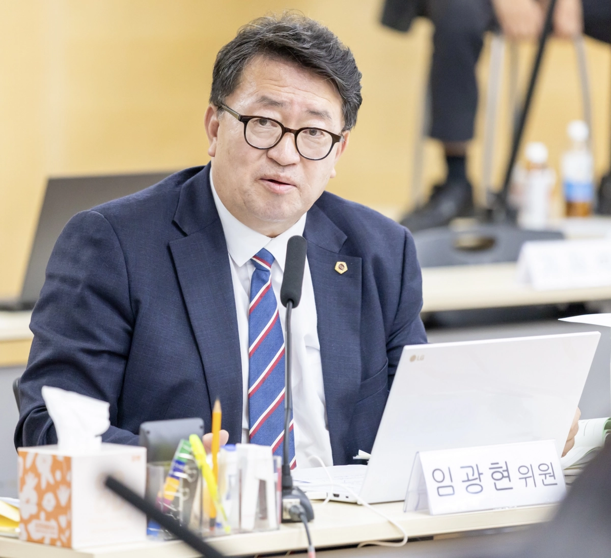 임광현 의원이 18일 경기도교육청 학교교육국, 유보통합준비단, 교원인사정책과를 대상으로 한 2025년 행정사무감사에서 피감기관을 상대로 질의하고 있다.(사진=경기도의회)