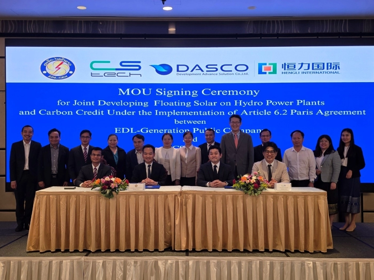 다스코와 CS Tech는 지난 10일 라오스 비엔티엔에서 라오스 국영 발전사 EDL-Gen과 ‘온실가스 감축 및 수상태양광 프로젝트’ 추진을 위한 협약을 체결했다. 이번 협약을 통해 한국 기업과 라오스 정부는 파리협정 6.2조 기반의 탄소감축 메커니즘을 적용한 공동사업을 본격화하게 됐다. 다스코 제공