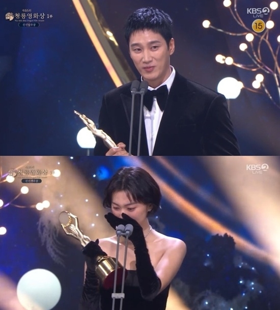 안보현과 김도연이 ‘제46회 청룡영화상’에서 신인상을 수상했다. KBS 2TV ‘제46회 청룡영화상’ 시상식 중계 캡처