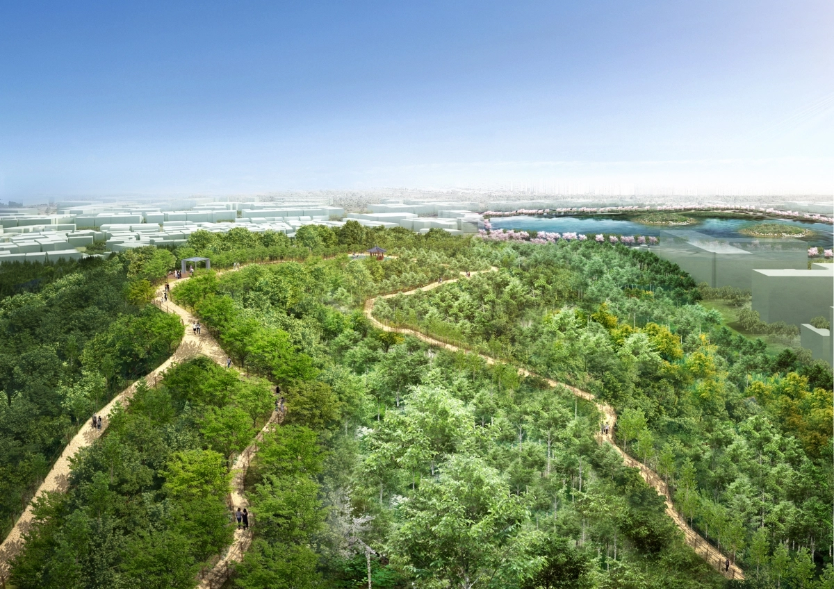 광주시가 민간공원 특례사업으로 추진해 조성한 마륵근린공원에 있는 3.7㎞ 길이의 산책로. 개장식은 21일 공원 내 자연놀이터에서 열린다.  광주광역시 제공