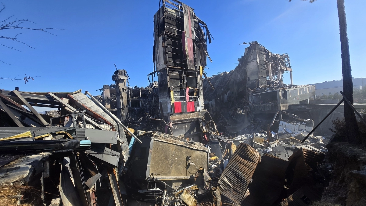 21일 충남 천안시 이랜드패션 물류센터 화재 현장. 이종익 기자