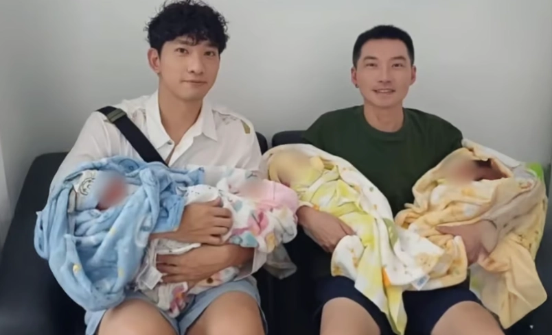 대만의 한 동성 부부가 멕시코에서 대리모를 통해 네 쌍둥이를 얻었다는 소식이 알려지면서 논란이 일고 있다. 인스타그램 캡처