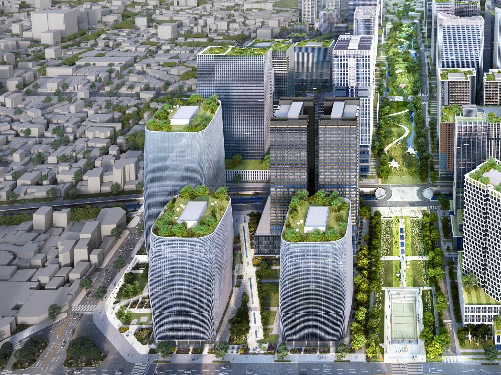 2022년  세운지구 ‘녹지생태도심 재창조 전략’에 따른 최고 높이 145m의 세운4구역 예상 조감도.  세운4구역 주민 대표 회의 제공