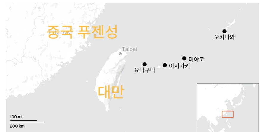 대만 인근의 일본 군사 기지