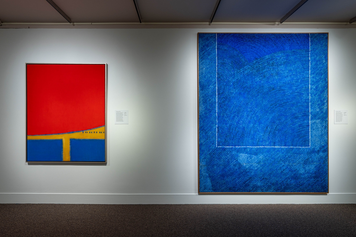 미국 워싱턴DC 국립아시아예술박물관에서 열리고 있는 이건희 회장의 기증품 국외순회전에서는 김인승의 ’붉은 원피스의 여인’, 김환기의 ‘산울림’(사진) 등을 선보이고 있다.  국립현대미술관 제공