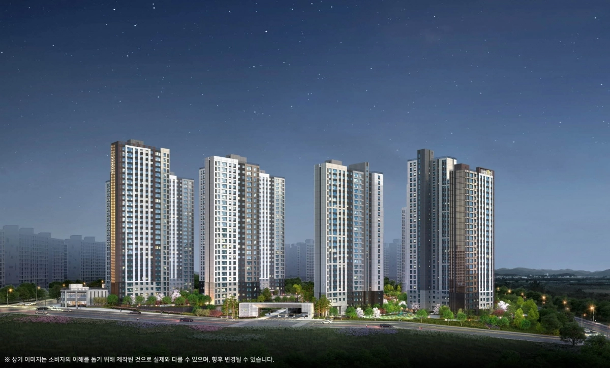 ‘두산위브더제니스 센트럴 천안’ 투시도. 두산건설 제공