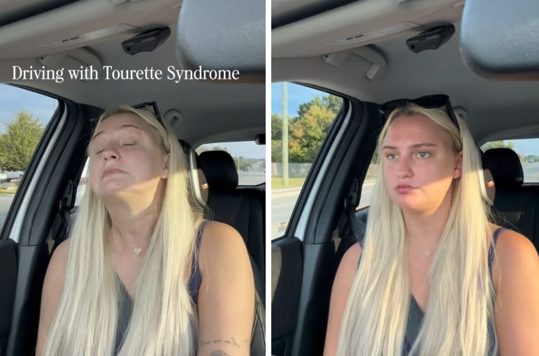 투렛증후군에 따른 틱 증상이 있어도 안전 운전이 가능하다며 영상을 공개한 인플루언서 올리비아 우드리치(26). 인스타그램 캡처