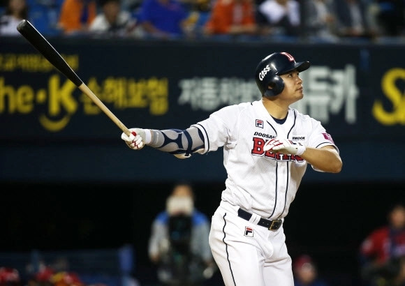 두산 베어스에서 방출된 김재환. 연합뉴스