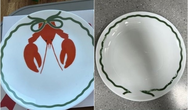 써브웨이가 증정한 접시의 프린팅이 음식에 묻어나거나 벗겨진다는 후기가 올라왔다. SNS 캡처