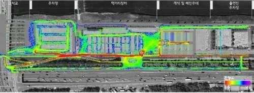 서울 구로구가 ‘안양천 축제 구간’을 대상으로 실시한 다중인파 안전관리 시뮬레이션 결과를 시각화한 모습.   구로구 제공