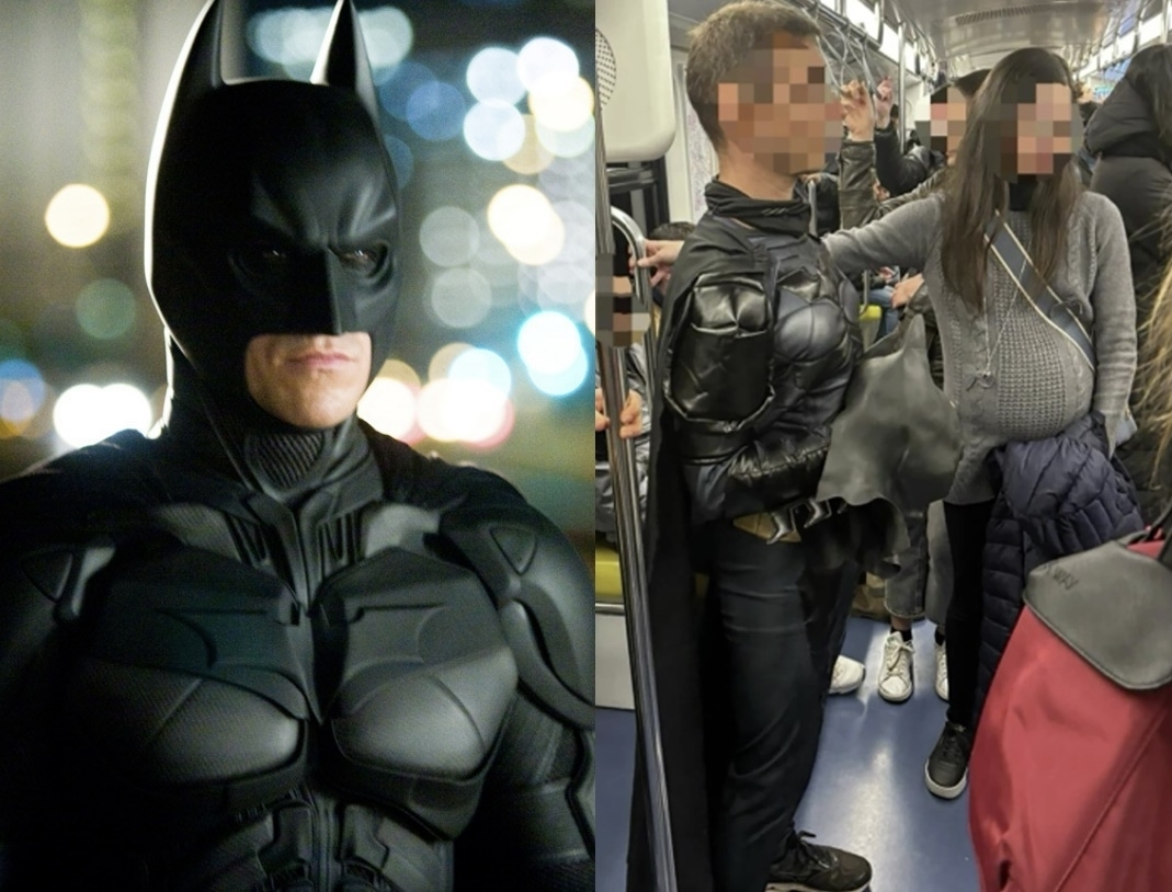 영화 ‘다크나이트’(2008) 속 배트맨(크리스천 베일). 이탈리아의 한 지하철에 임신부가 탑승했을 때, 여성의 옆에 아무도 없을 때보다 여성의 옆에 배트맨 분장을 한 남성이 탑승했을 때 승객들이 더 적극적으로 자리를 양보한다는 연구 결과가 나왔다. 자료 : 워너브러더스 코리아·이탈리아 사크로 쿠오레 가톨릭 대학교 심리학과 연구팀