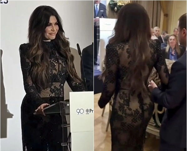 도널드 트럼프 미 대통령 장남의 전 약혼자로 유명한 그리스 대사 킴벌리 길포일이 아테네에서 열린 추수감사절 공식 만찬에 파격적인 옷을 입고 등장해 논란이 되고 있다.