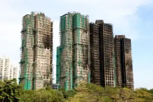 [포토] 화재 진압된 홍콩 웡 푹 코트