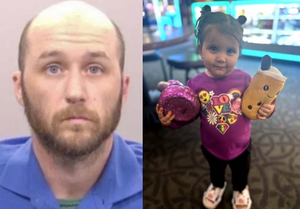 미국 오하이오주에서 술에 취해 차를 몰다가 사고를 내고 불탄 차량에 2살 딸(오른쪽)을 방치해 숨지게 한 니콜라스 스테멘. 앨런 카운티 보안관실 제공