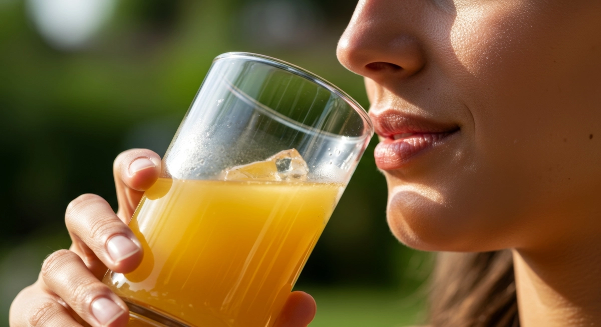 오렌지 주스를 마시는 모습. 123rf