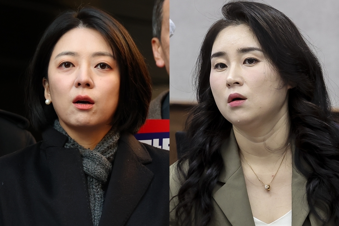 배현진 국민의힘 의원, 김계리 변호사. 연합뉴스