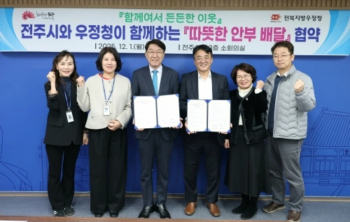 따뜻한 안부 배달 협약식. 전주시 제공