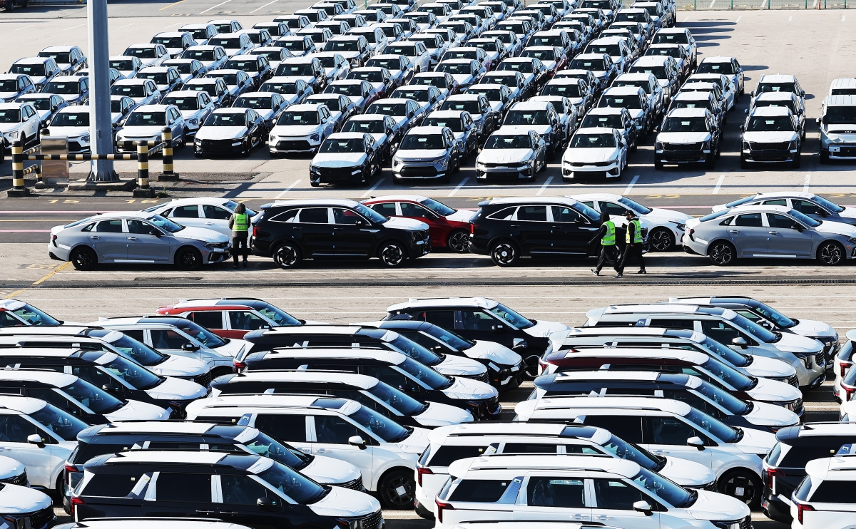 평택항서 수출 대기 중인 자동차