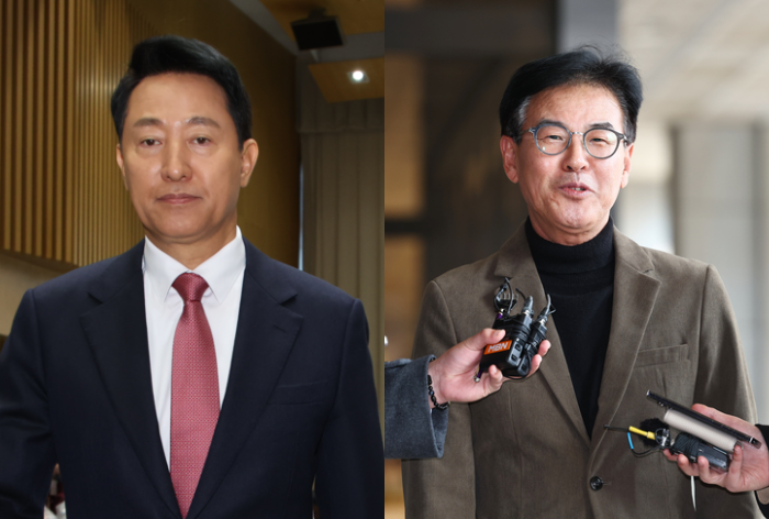 오세훈(왼쪽) 서울시장·강철원(오른쪽) 전 서울시 정무부시장