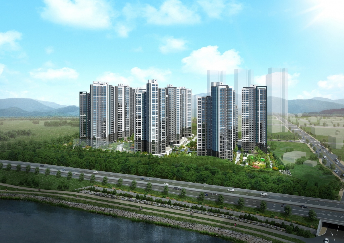 대우건설의 ‘광양 푸르지오 센터파크’ 투시도. 대우건설 제공